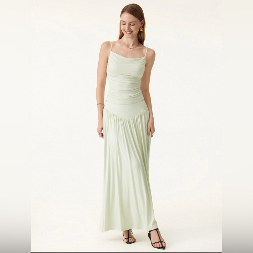 New OGL 2Pcs Set Adjustable Spaghetti Straps Brami V shape Maxi Skirt Pockets M - Picture 3 of 3